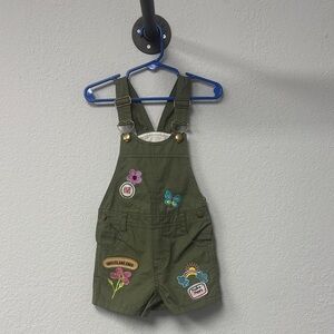 Little Lass OliveGrn 3T AdjustableOvershorts w Patches&Five Pockets,ExclntCndtn.